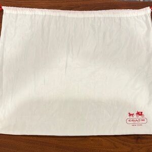 Coach XL Dust Bag - Drawstring - White Satin - 23.5x19.5